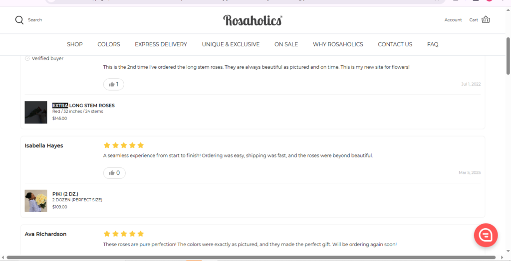 Rosaholics: Discover the Most Stunning & Freshest Roses Online! 2025 Customer Reviews & Testimonials